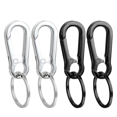 4 Pack Keychain, Metal Key Chain, Sturdy Key Ring, Key Rings Key Organizer Keychain Clip Key Chains for Men Women