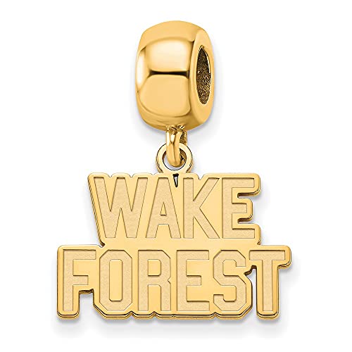 Wake Forest Bead Charm Small (1/2 Inch) Dangle (Gold Plated)