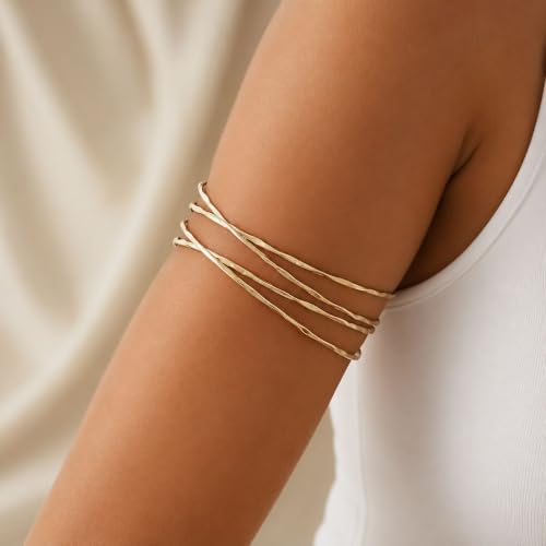 Image of Long tiantian Gold Arm Cuff Upper Arm Armband Greek Goddess Costume Jewelry