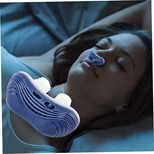 Schnarchengerät für Schlaf Apnoe Silikon Nasenstopfen, um zu Hause bei Nacht zu schlafen, Luft frisch, blau Cover