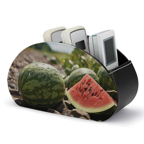 Support de télécommande au sol en similicuir chic avec rangements verticaux - 2