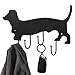 Decorative Dachshund Dog Design Black Metal Wall Mounted 4 Hook Organizer Rack - MyGift
