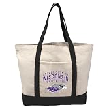 Campus Lab University of Wisconsin Primary Logo Canvas Tote Bag, Black