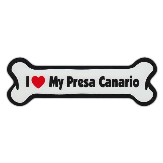 Dog Bone Shaped Car Magnets: I LOVE MY PRESA CANARIO