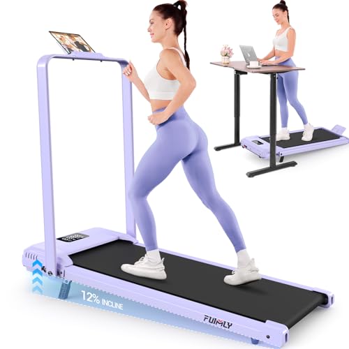Image of FUNMILY Upgrade Walking Pad Folding Treadmill with 12% /15% Incline & Handle Bar, 3.5HP Foldable Under Desk Compact Treadmills for Home /Office /Gym, 400+lb Capacity, Shock Absorption