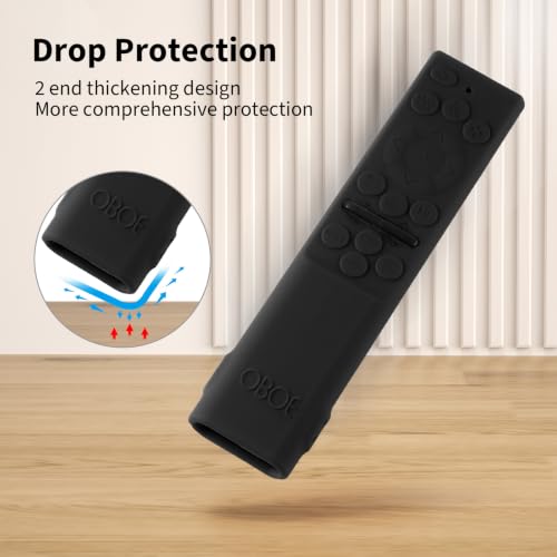 Image of Oboe Silicone Tv Remote Cover Compatible with Samsung Smart Tv Remote 2026 Model BN59-01498A Key Cover Case with Lanyard (B-Black) REMOT E NOT Included