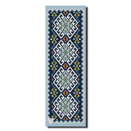 Image of SAGON 2x5 Ft Printed Runner Carpet - Cotton Bedside Rug for Bedroom & Living Room (Vintage Aztec)
