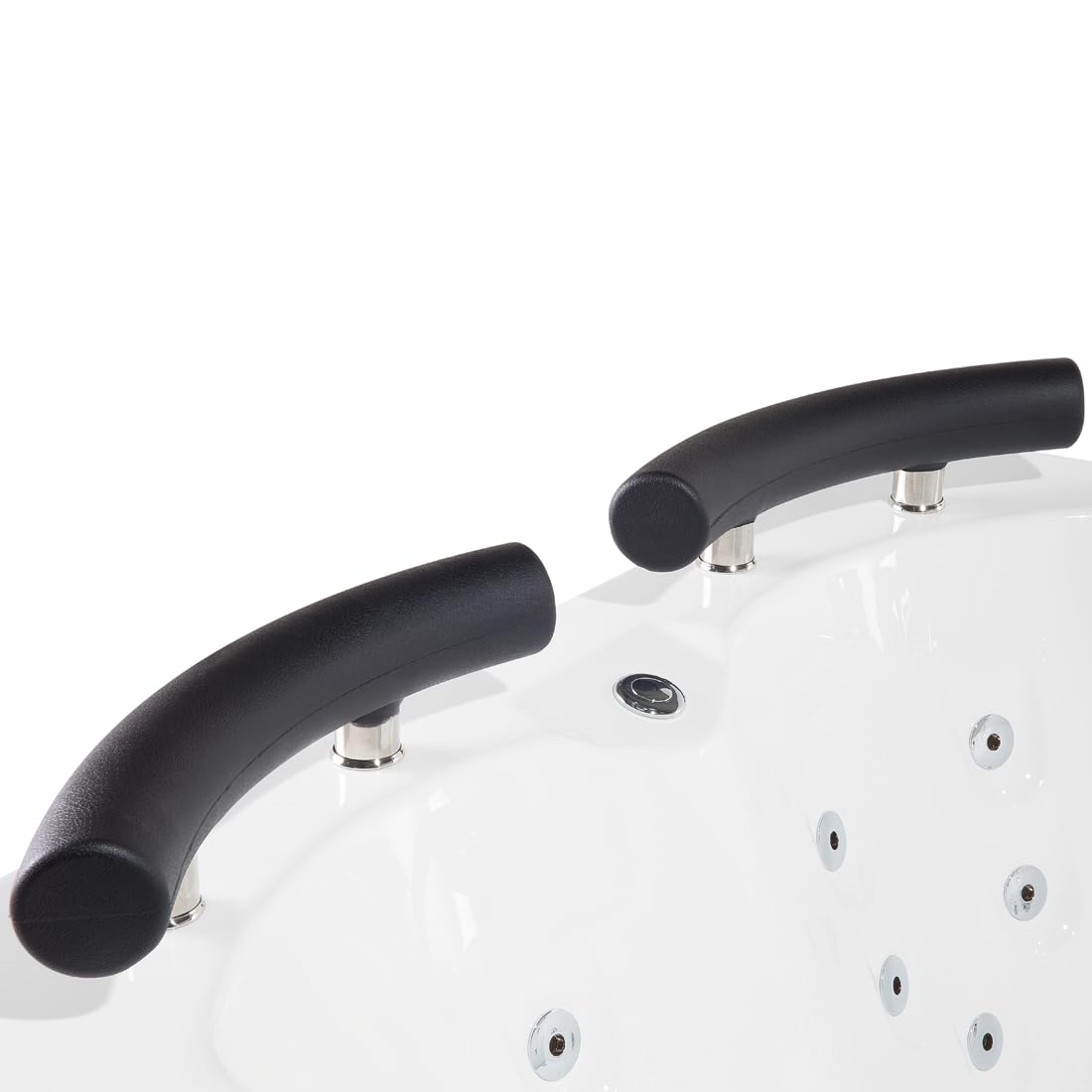 Bañera de hidromasaje de acrílico sanitario blanco con LED derecha doble 158 x 113 cm diseño moderno Paradiso