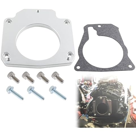 RiAiCiING LS Throttle Body Adapter for LS3 4 Bolt Intake to LS1 3 Bolt TB DBW LS2 LH6 L92 L76 LY2 LY5 LY6 LC9 LFA LH8 LMG L98 L9H L20 L94 LZ1 L99 L96 LC8 L77 551567 Silver Cover