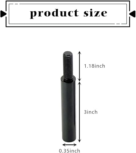 Miniatura 2 de 1 extensor de perilla de palanca de cambios de automóvil de 2.9 pulgadas, palanca de cambios de metal duradera con rosca, cabezal de cambio elevado