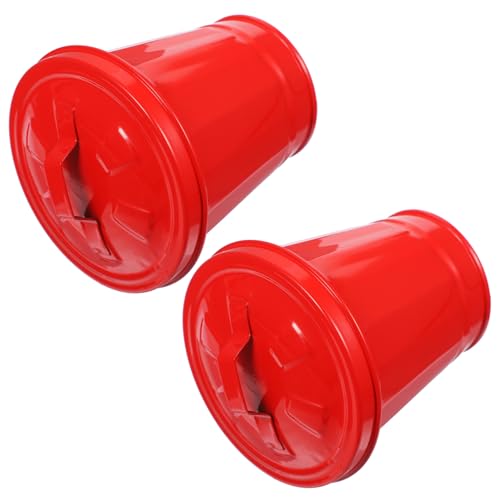 Canecas de Basura Mini de Hierro Galvanizado Rojo 2 unidades