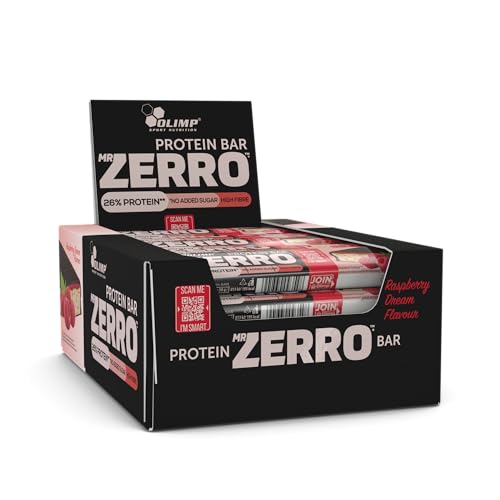 Olimp Sport Nutrition - Barrita De Proteínas Mr Zerro (25x50g) - Barritas de proteínas - Muy bajo en azúcar - Frambuesa