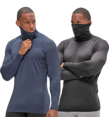 DEVOPS 2 Pack Men’s Thermal Turtle Mock Neck Shirts