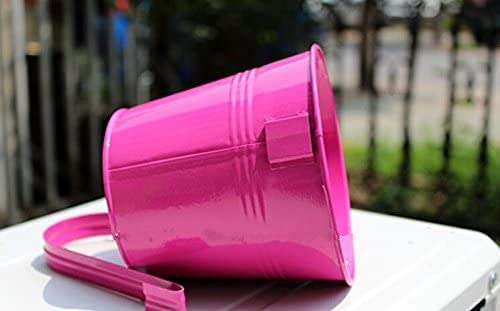 Lovous® 6.3" X 4.7" X 5.3" Large Iron Hanging Planters Multicolor Flower Pots Balcony Garden Railing Planter, Fence Hanging Metal Bucket Plants Holders Set For Indoor And Outdoor, 8Pcs #TOP5