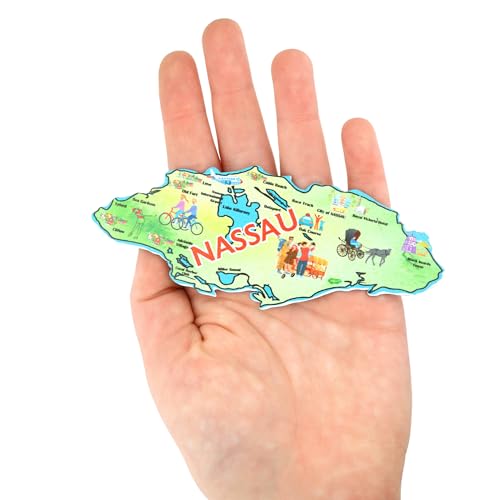 Imán decorativo redondo Nassau Bahamas 5 pulgadas miniatura 6