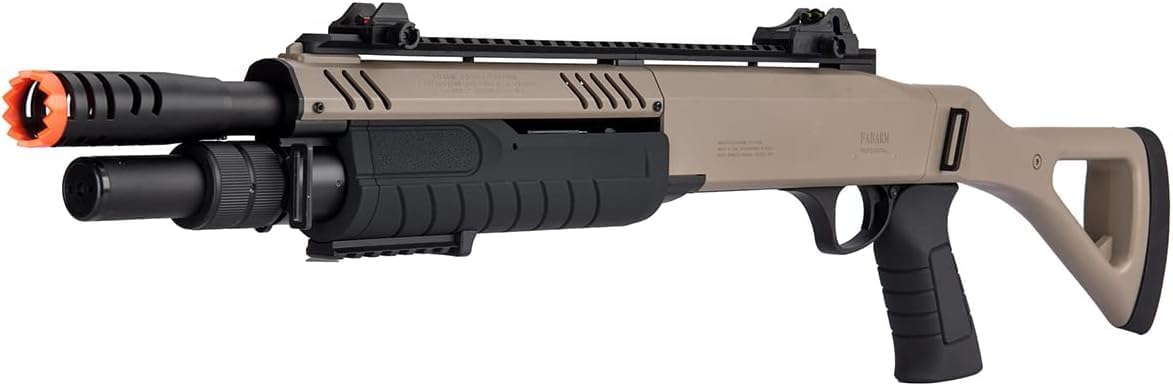 High FPS Tri-Shot 11'' Airsoft Shotgun Pump Action BO Manufacture FABARM STF w/Fixed Stock (6 Shells Included)