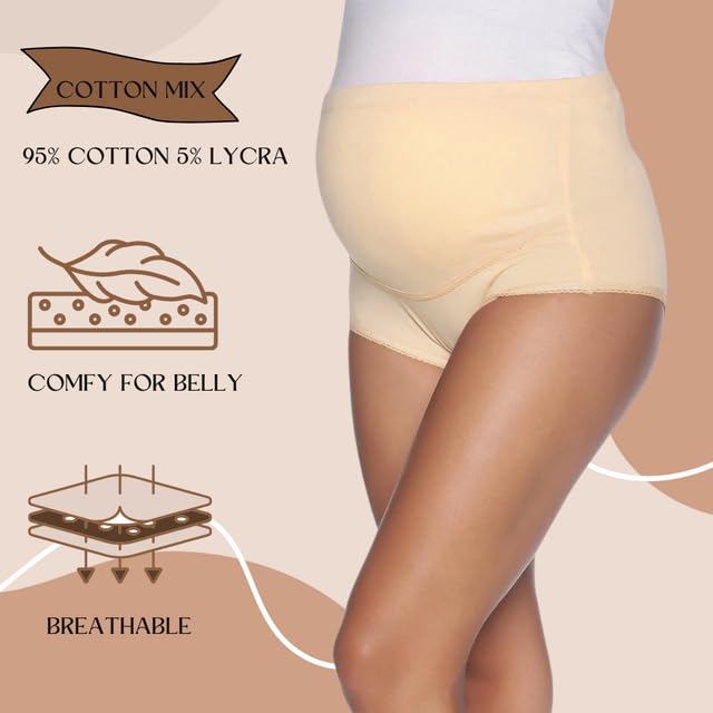 Image of The Mom Store Maternity Panties | Pregnancy and Post Partum Panties | Comfortable High Waist Panty for Women | Cotton | Perfect Pregnancy Panties for Women