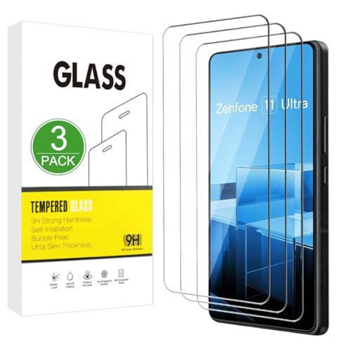 X-Dision Protection d'écran Compatible avec ASUS Zenfone 11 Ultra,3 Pièces [Dureté 9H, Haute Sensibilité, Incassable] 2,5D Haute Définition Films en Verre...