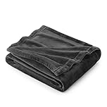 Bedsure Fleece Throw Blanket for Bed - Soft Cosy Fluffy Blankets for Sofa, Warm Double Throws for Audlts, Gifts for Women and Men,Dark Grey, 150x200 cm