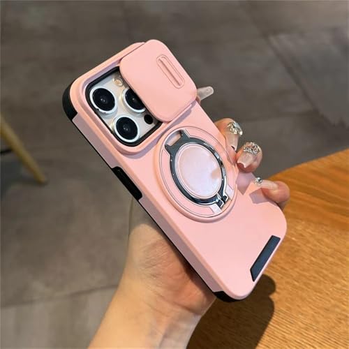 Vfdhn Custodia Di Ricarica Wireless Per Iphone 1116 12 13 14 15 Pro Max Plus Supporto Ad Anello Magnetico Custodia Protettiva Per Fotocamera, Rosa, Per Iphone 14 Pro Max
