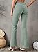 Sidefeel Women Destoryed Flare Jeans Elastic Waist Bell Bottom Denim Pants Medium Green
