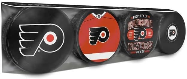 Flyers Officially Licensed 4-Pack Hockey Puck Collection