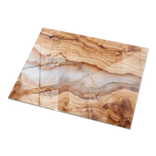Tulup Plateau de Table 120x80 cm Rectangulaire en Verre Verre Trempé pour Le Salon, la Cuisine et la Salle à Manger Décor Élégant Durable Decoratif...