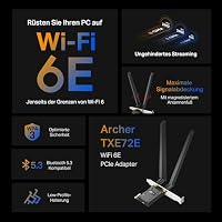 TP-Link Archer TXE72E AXE5400 Wi-Fi 6E Bluetooth 5.3 PCIe Adapter(6 GHz 2402 Mbps,5 GHz 2402 Mbps,2.4 GHz,574 Mbps, Bluetooth 5.3, WPA3-Verschlüsselungsstandards,High-Gain-Antennen) – Ansicht 2