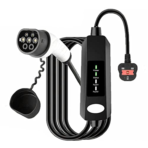 EV Charger 10M 13A Cable Type 2 to 3 Pin,Portable Type 2 Charging Cable IP65 Water Proof, Electric car charger Cable(IEC 62196-2 Type 2 Female)…