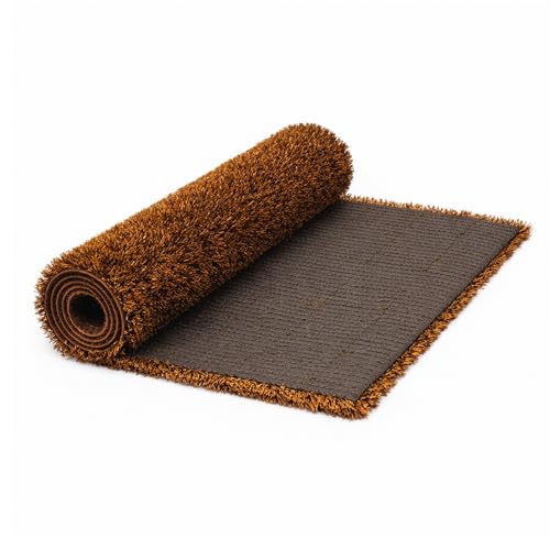 Internethandel Pfordt Kunstrasen Hochflor Star 25 mm, Braun, 100x200 cm, wetterfest und pflegeleicht, dekorativer Rasenteppich für Balkon, Terrasse und Garten