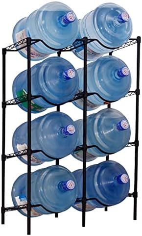 Water Bottle Storage Rack Water Cooler Holder Rack, Heavy Duty Steel Shelf 5 Gallon Water Jug Holder, Water Cooler Bottles Organizer for Office/Family/Garages/Gym, Water Bottle Storage Shelf