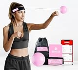 Boxbollenยฎ Boxing Reflex Ball - Celebrity-Endorsed Home Workout Game - App-Connected Punch Counter - Hand Eye Coordination Training Ball - Christmas Gift for Boxers, All Ages - Stocking Stuffer - Pink