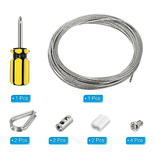 Cable de acero inoxidable de 1/16 con revestimiento de PVC de PATIKIL y terminales para barandillas 3