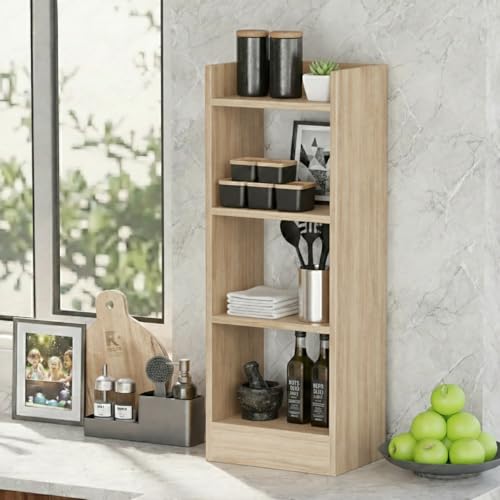 Image of Amazon Brand - Solimo Vault Bookshelf 3- Layer Bookcase, (Mile Oak)
