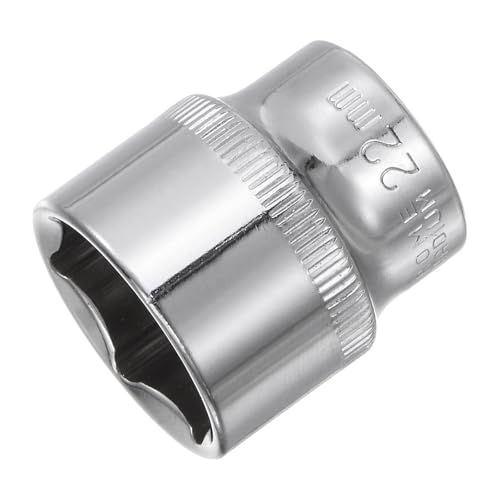 Sourcing Map 6-Point 3/8" Drive 22mm Deep Socket, 1.3" Length, 45# Steel, Polished Chrome, Square Drive, Auto Repair, DIY, Construction 3 Sourcing Map 6-Point 3/8" Drive 22mm Deep Socket, 1.3" Length, 45# Steel, Polished Chrome, Square Drive, Auto Repair, DIY, Construction - Image 3