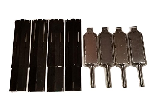 Set of Four Porcelain Coated Steel Heat Plates and Four burners for Gas Grill Model Master Forge 1010037