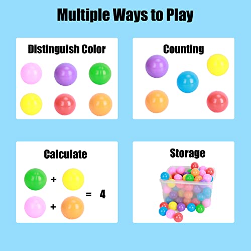 Plastic Ball Pit Balls With Storage Bag, 100Pcs Bpa Free Ball Pool Balls For Baby And Toddler, Crush Proof Ball Pit Play Tent Ocean Balls Play Pit Balls For Ball Pit, Kiddie Pool, Bounce House Multic #TOP3