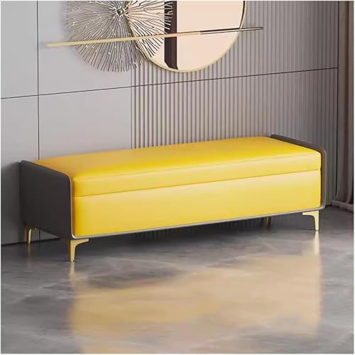 BAKULI Bancos Modernos Tapizados Dormitorio Interior Entrada Sala Estar Comedor Resistentes Duraderos Ideales Sostener Juguetes Libros(Yellow,80cm)