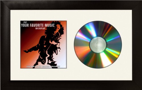 Craig Frames 7x12 CD Display Black Frame with White Matting and Glass