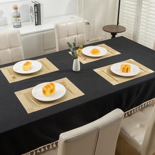 Image of HOKIPO PVC Washable 4 Pieces Dining Table Mats - 45x30 cm, Champagne Gold (AR-6713-GLDN*4)