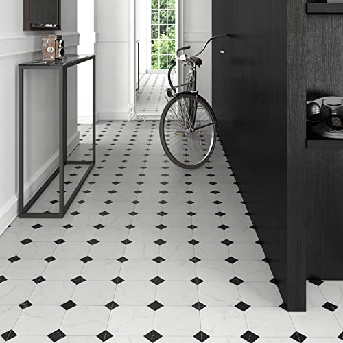 SomerTile Betera Blanco 13-1/8" x 13-1/8" Ceramic Floor and Wall Tile - Thumbnail 2