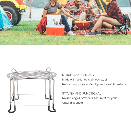 AUNMAS Getränkespender Ständer, 15.5cm/6.1in Beinhöhe Edelstahl Arbeitsplattenständer 23.5cm/9.3in Durchmesser Wasserfilter Ständer mit Haken für Garten, Outdoor-Party, Wohnmobil, Camping
