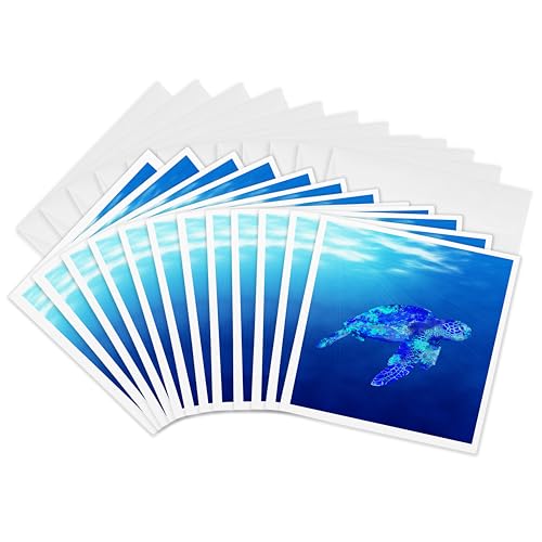 Cartes de vœux tortue de mer 3dRose Gc_295370_2 lot de 12
