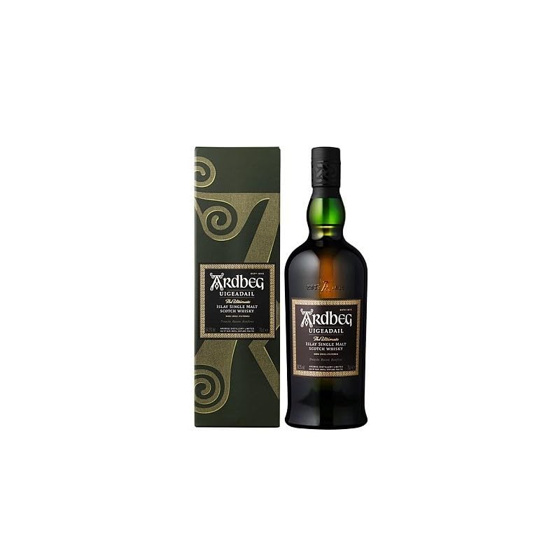 Uigeadail con estuche – Whisky escocés intenso y ahumado, con notas dulces y especiadas, perfecto para amantes del sabor profundo de Islay