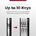 KeySmart Pro Key Finder Locator with Sound Tile Tracker Keychain Key Holder - Compatible with Android, Key Organizer, Compact Clutter-Free Key Chain, Tech Gifts for Men (Up to 10 Keys, Slate Gray)