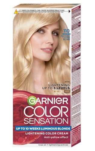 Garnier Color Sensation Permanent Coloring 110 - Diamond blond Mirror Shine INTENSE, LONG-LASTING HAIR DYE, WITH AN EFFECT OF UP TO 10 WEEKS - x2 (Pack of 2)
