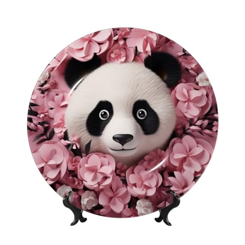 Assiette décorative panda rose pour sublimer votre mur de bureau