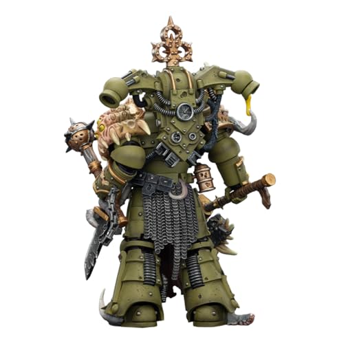 Image of JOYTOY Warhammer 40k 1:18 Death Guard Plague Marine with Bubotic Axe and Plague Knife Model Birthday Gifts JT03608