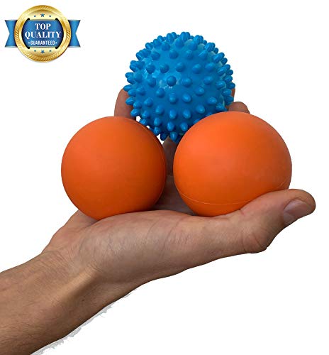 Limm Massage Ball Set - Spiky & Lacrosse Ball - Massage Ball Therapy For Plantar Fasciitis & Pain Relief - Deep Tissue Trigger Point Myofascial Release Ball For Back, Foot, Shoulder & Neck Pain #TOP6