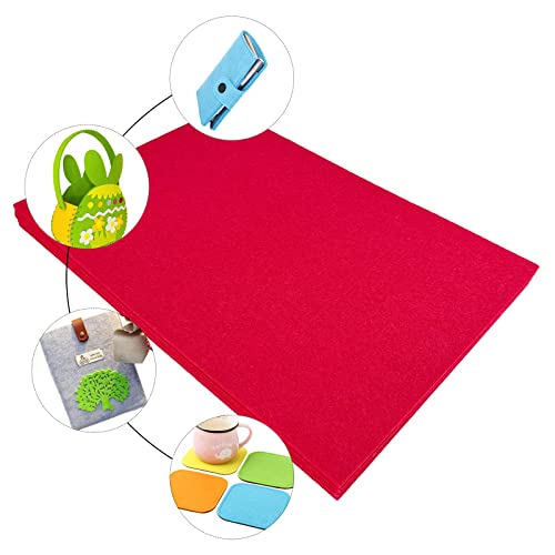 Image of Jtnohx Stiff Felt, 2mm Thick Felt Sheets for Crafts, 8 inchx12 inch Hard Felt Fabric Squares 8Pcs for DIY Projects (Red)